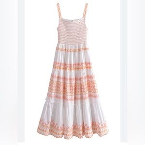 'Frankee' Smocked Embroidery Sleeveless Dress